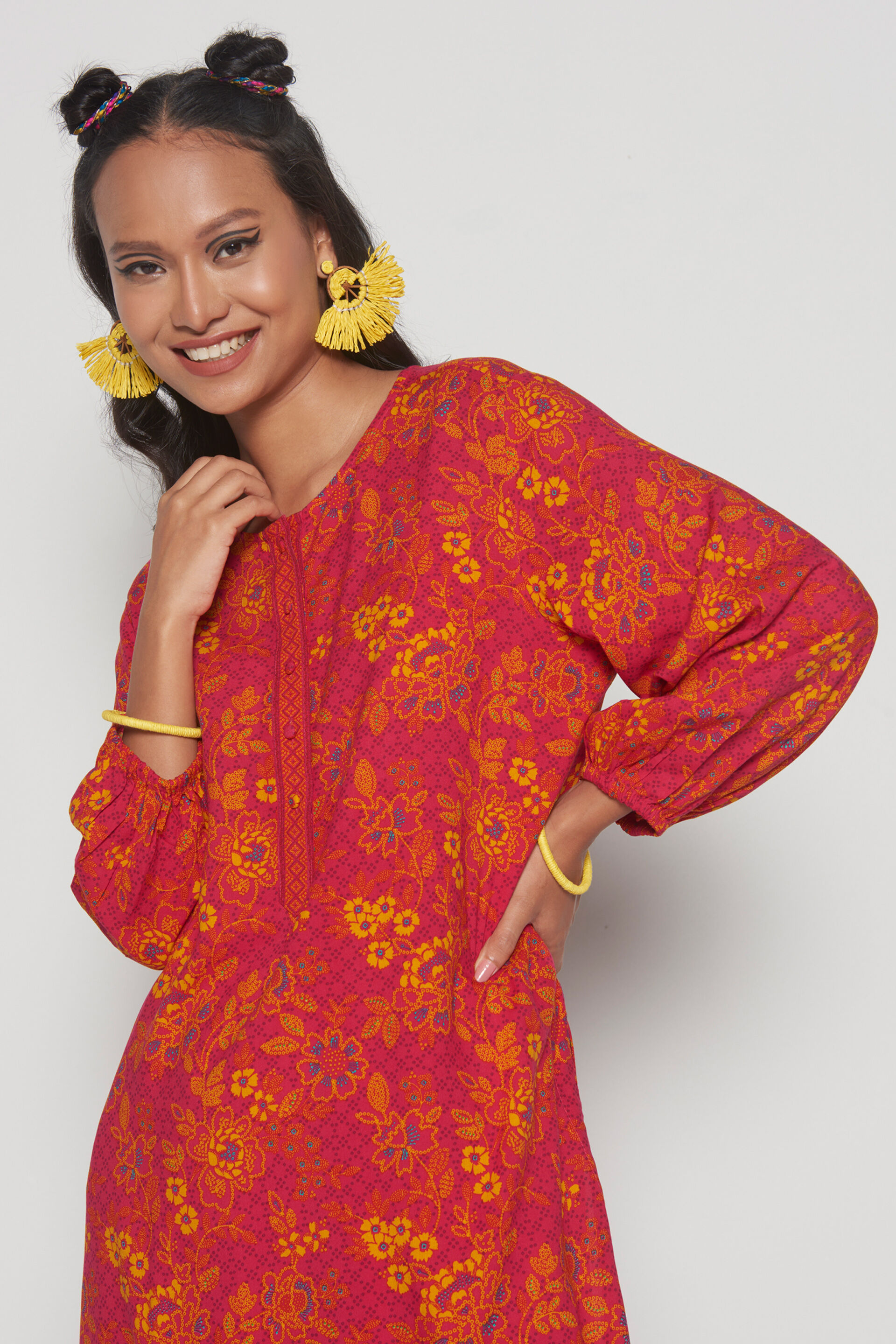 Surajmukhi Tunic Set, Pink, image 7